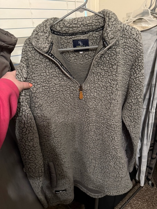 Simply Southern Jackets & Blazers - Simply Southern Gray Sherpa Pullover Jacket